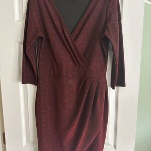 Holiday dress- Elegant Burgundy Wrap Dress